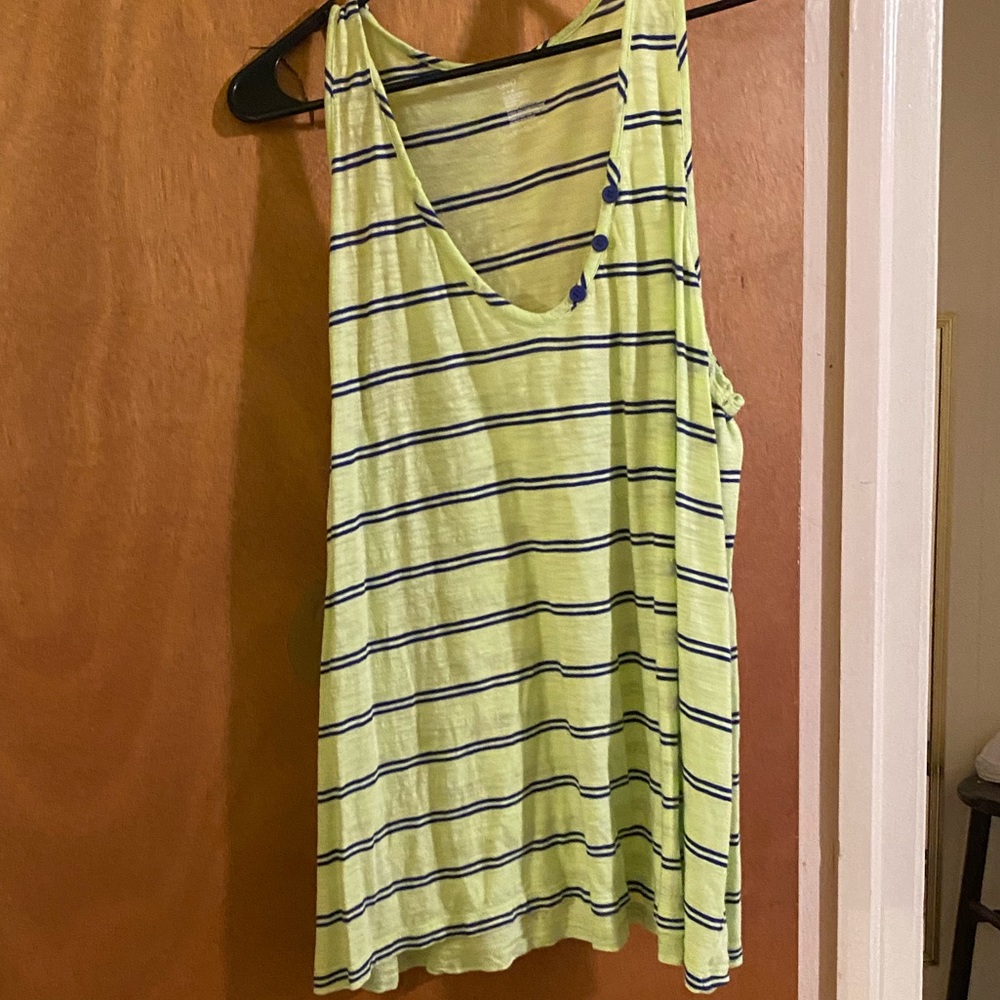 Yellow and blue striped tank